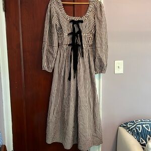 Damson Madder Dakota Bow Midi Dress NWT